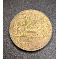 V246 Moeda Brasil 2 cruzeiros 1951 Mbc Data Dificil