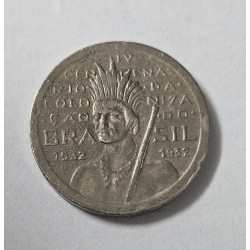 Moeda Brasil 100 reis 1932 vicentina indio