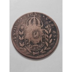 Moeda Brasil 40 réis 1824 R com carimbo do Ceará MBC