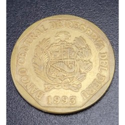 Moeda do Peru 20 centimos 1993