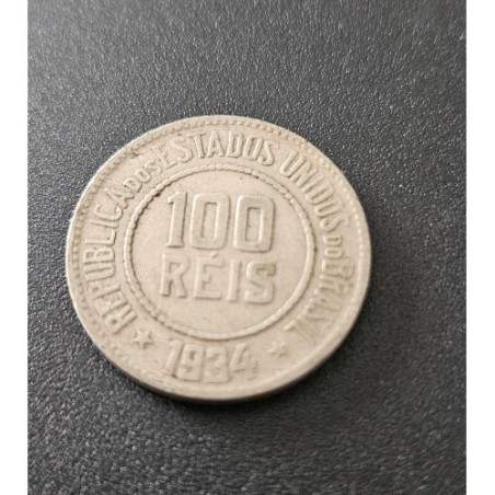 Moeda Brasil 100 reis 1934 V088 MBC