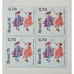 Filatelia Selos Brasil 1975 Congada do Serro Minas Gerais