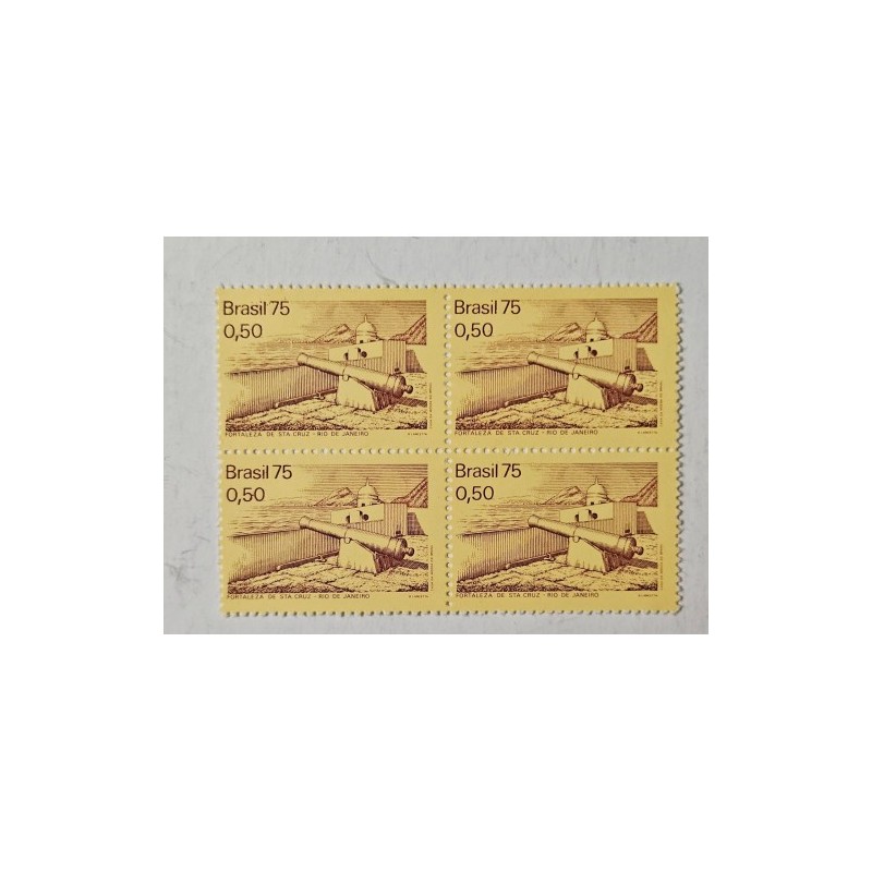 Filatelia Selos Brasil 1975 Fortaleza Santa Cruz Rio de Janeiro