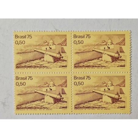 Filatelia Selos Brasil 1975 Fortaleza Santa Cruz Rio de Janeiro