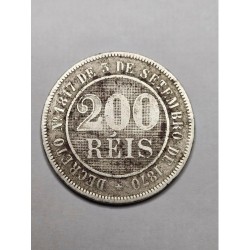 Moeda Brasil império 200 reis 1888 V034