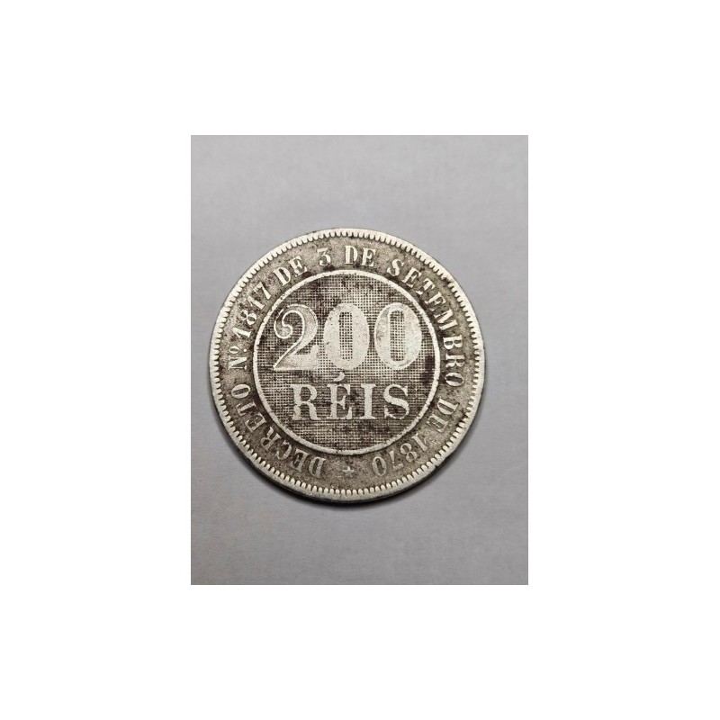 Moeda Brasil império 200 reis 1888 V034
