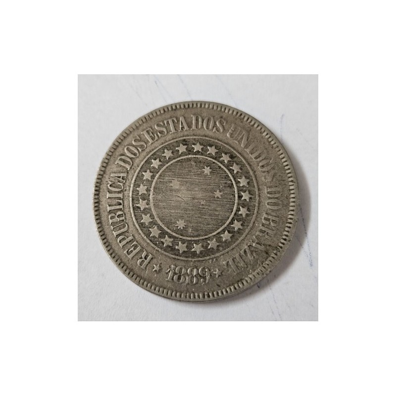 V045 Moeda Brasil 200 reis 1889 republica MBC