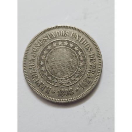 Oportunidade para colecionadores! Adquira a autêntica moeda de 200 Réis do Brasil de 1898, um item histórico da Primeira Repúbli