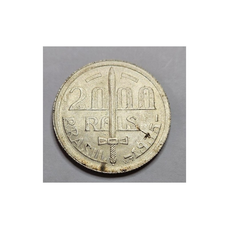 Moeda Brasil 2000 reis 1935 Soberba prata Duque de Caxias