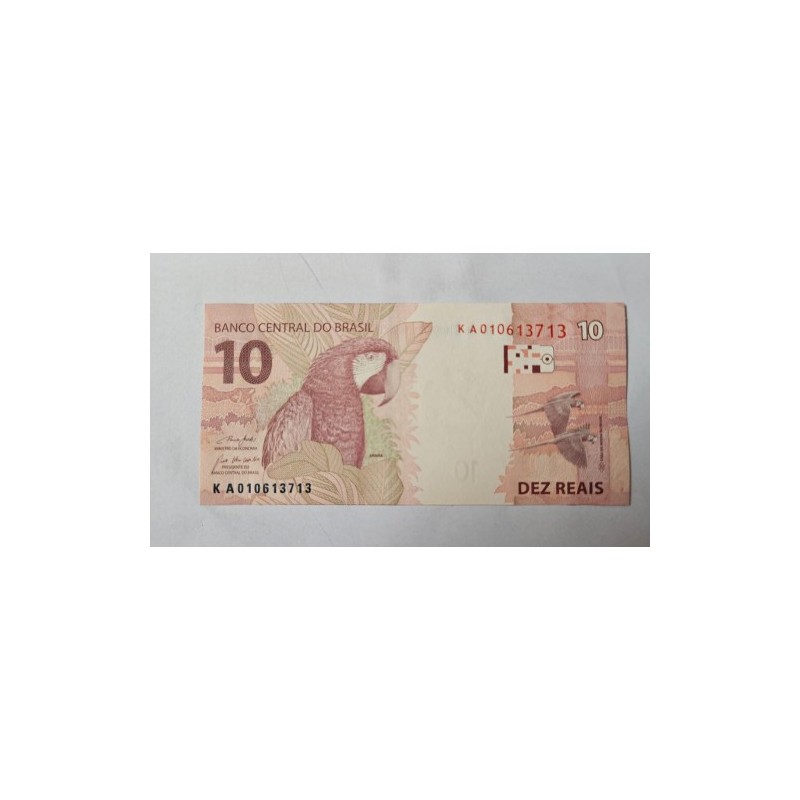 Cédula Brasil 10 reais Letras KA FE