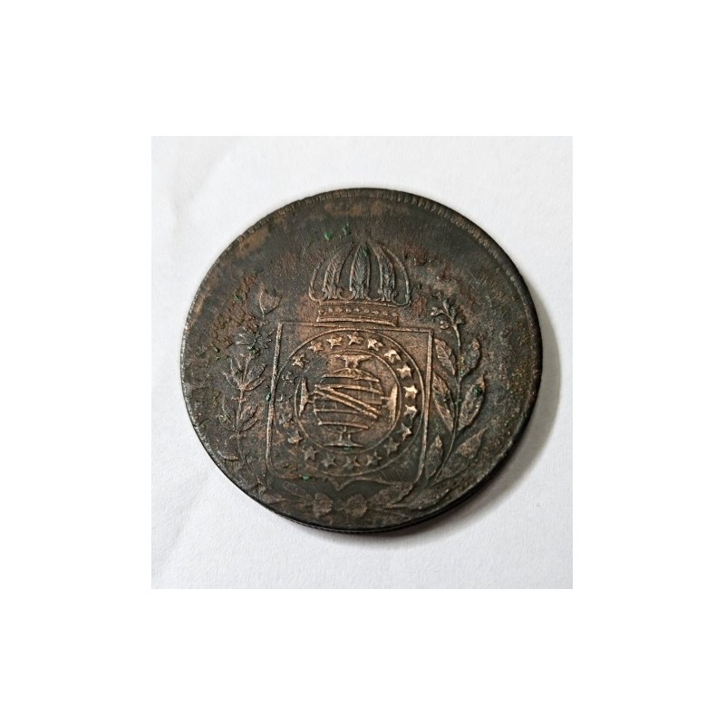 Moeda Brasil 80 reis 1828 Rio de Janeiro C618 MBC Imperio Cobre