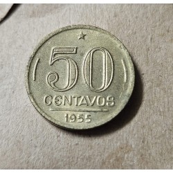 Moeda Brasil 50 centavos 1955 FC Presidente Dutra