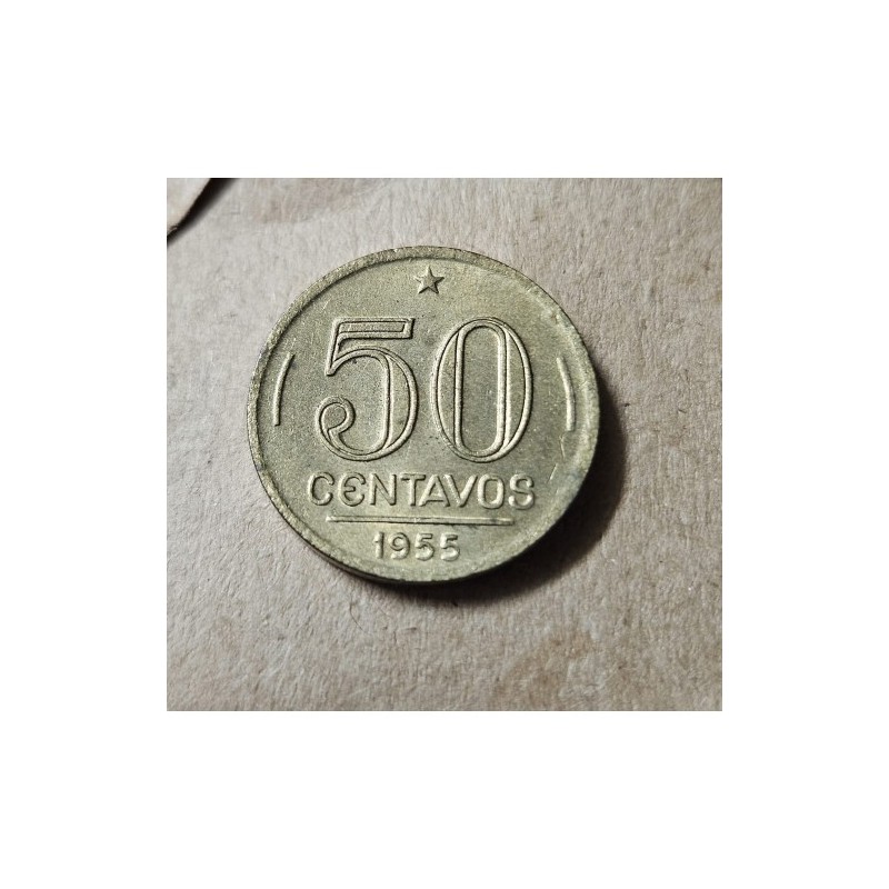 Moeda Brasil 50 centavos 1955 FC Presidente Dutra