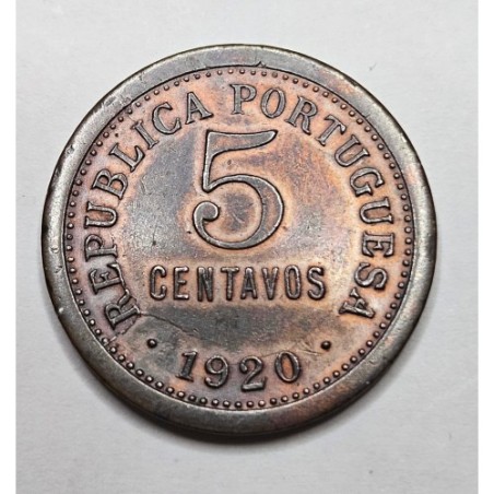 Moeda Portugal 5 Centavos 1920 - Data Escassa | Numismática Soberba