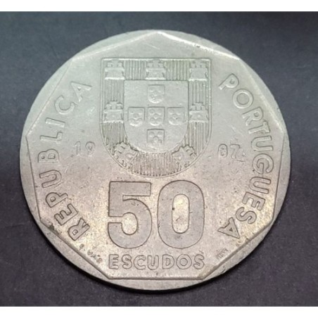 Moeda de Portugal 50 escudos 1987
