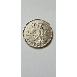 Moeda da Holanda 2 e meio gulden 1980 Rainha Juliana