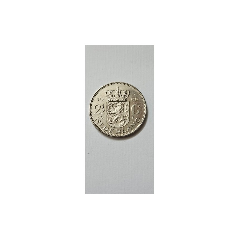 Moeda da Holanda 2 e meio gulden 1980 Rainha Juliana