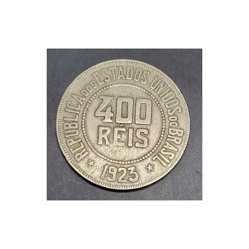 Moeda Brasil 400 reis 1923 data dificil MBC