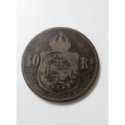 Moeda Brasil império 40 reis 1877 data difícil B794