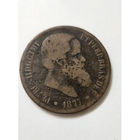 Moeda Brasil império 40 reis 1877 data difícil B794