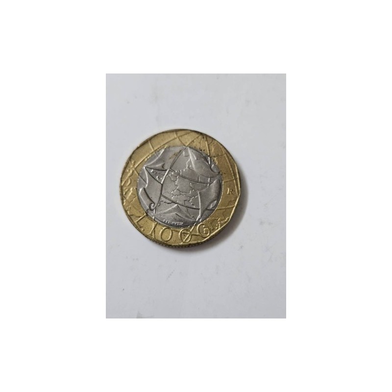 Venda de moeda bimetálica de 1000 liras da Itália, ano de 1997. Com o mapa da Europa, item histórico e de colecionador. Ideal pa
