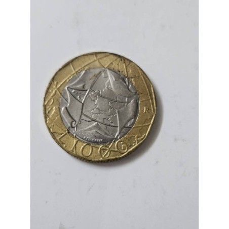 Venda de moeda bimetálica de 1000 liras da Itália, ano de 1997. Com o mapa da Europa, item histórico e de colecionador. Ideal pa