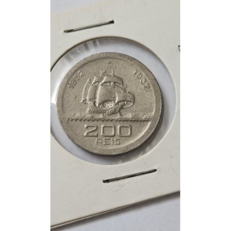 Moeda Brasil 200 réis 1932 centenário colonização MBC 2