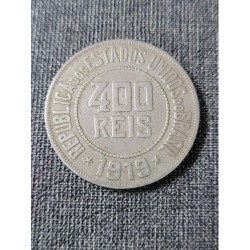 Moeda Brasil 400 reis 1919 P109 MBC