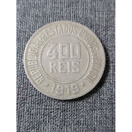 Moeda Brasil 400 reis 1919 P109 MBC