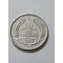 Moeda do Chile 10 pesos 1958
