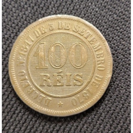 V028 Moeda Brasil império 100 reis 1886 MBC