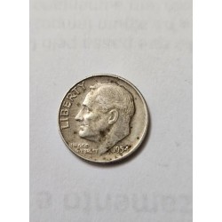 Moeda Estados Unidos 1 Dime 1954 Prata Franklin Roosevelt