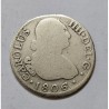 Moeda da Espanha 2 reales 1806 prata Carolus IIII