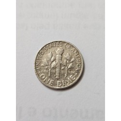 Moeda Estados Unidos 1 Dime 1954 Prata Franklin Roosevelt