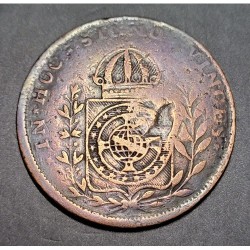 Moeda Brasil 80 reis 1826 Cuiabá com carimbo 20 reis do Pará