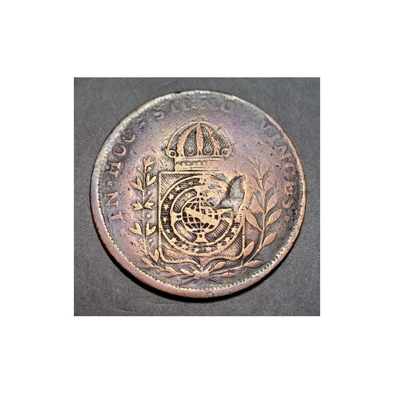 Moeda Brasil 80 reis 1826 Cuiabá com carimbo 20 reis do Pará