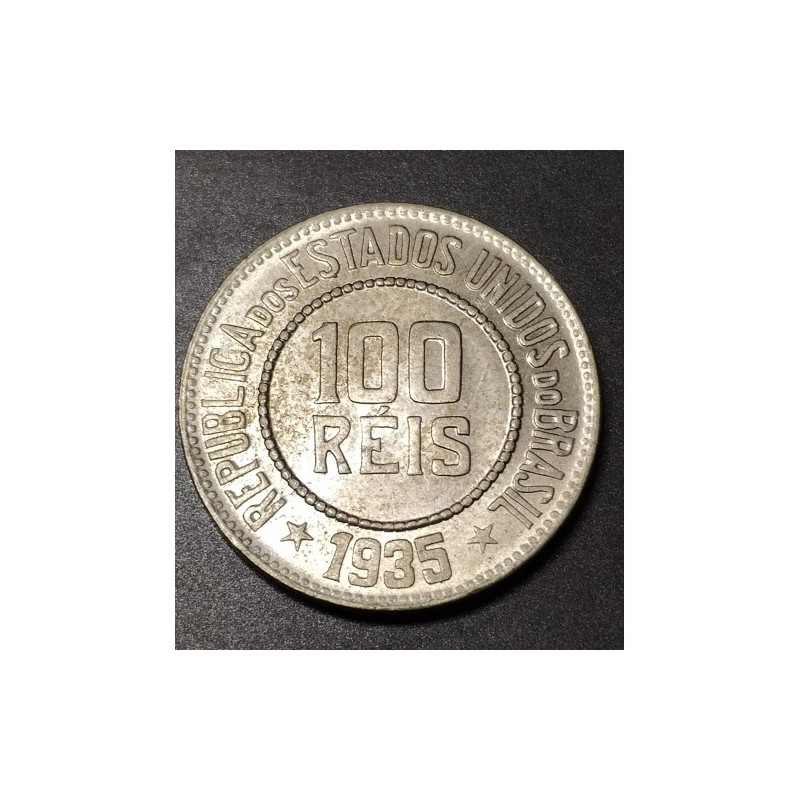 Moeda Brasil 100 reis 1935 Flor de cunho