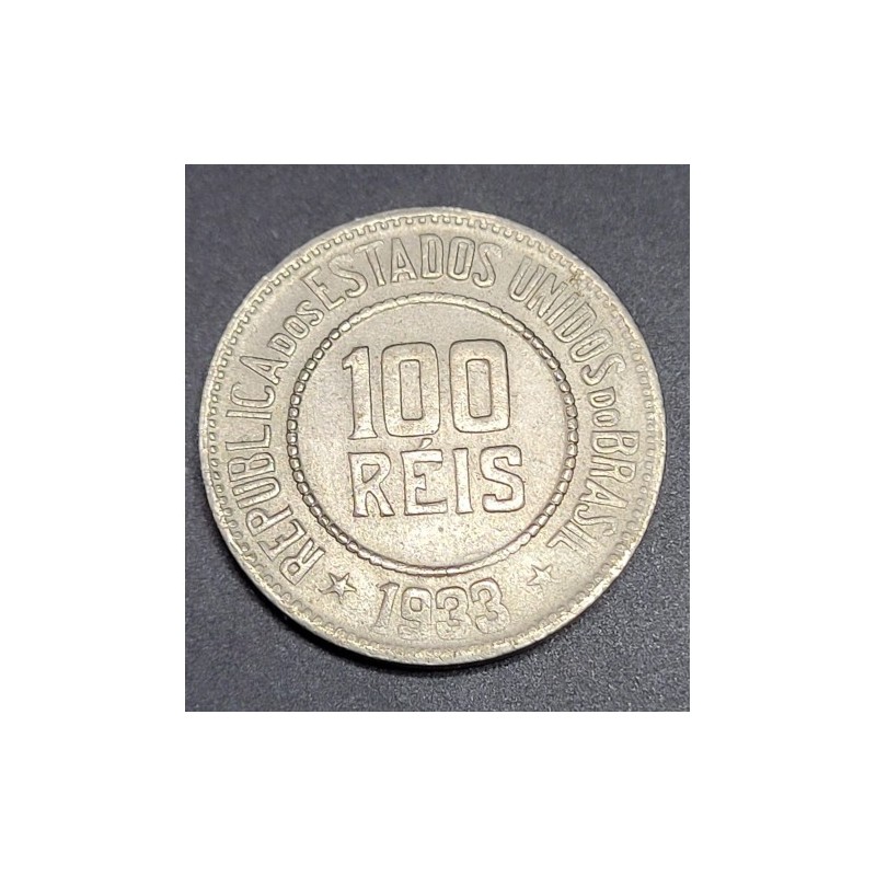Moeda Brasil 100 reis 1933 Soberba