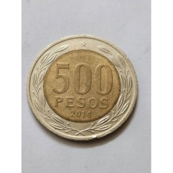 Moeda do Chile 500 pesos 2014