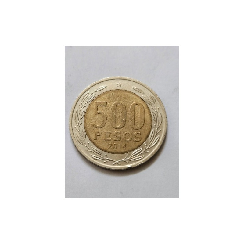 Moeda do Chile 500 pesos 2014