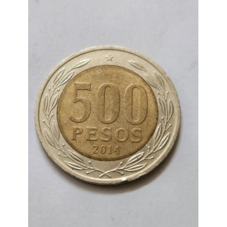 Moeda do Chile 500 pesos 2014