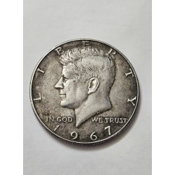Moeda dos Estados Unidos Half dollar 1967 prata