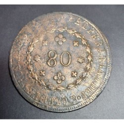 Moeda Brasil Império 80 reis 1829 Bahia