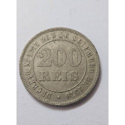 Moeda Brasil Império 200 Réis 1871 MBC
