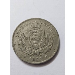 Moeda Brasil Império 200 Réis 1871 MBC