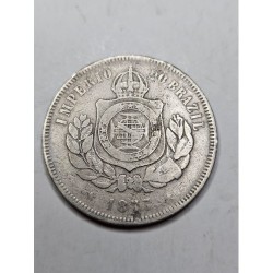 Moeda Brasil 200 réis 1877 império MBC
