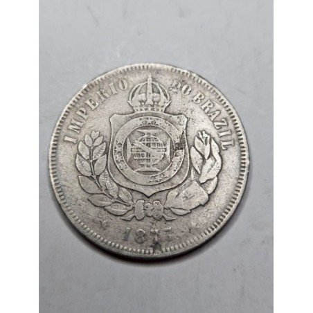 Moeda Brasil 200 réis 1877 império MBC