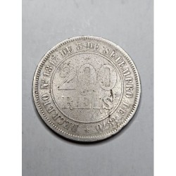 Moeda Brasil 200 réis 1877 império MBC