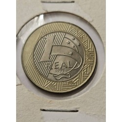 Moeda brasil 1 real DH FC pequena mancha no centro