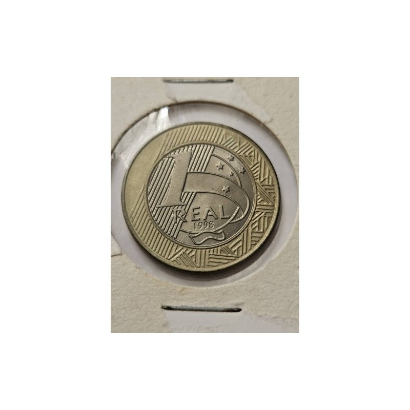 Moeda brasil 1 real DH FC pequena mancha no centro